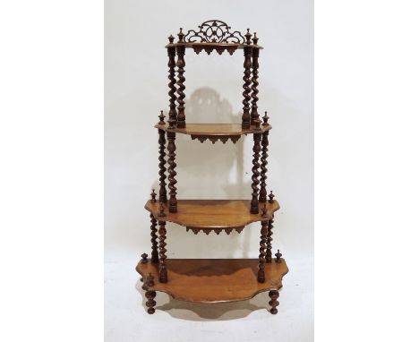 Victorian four-tier whatnot Condition ReportApprox. Dimensions: Height 117.5cm x Width 66.5cm x Depth 37cmWear throughout inc