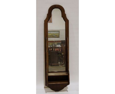 20th century mahogany shaped mirror with shelf under