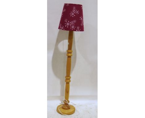 Modern beech standard lamp