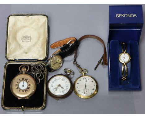 An Omega Automatic gent’s wristwatch, the circular silvered dial with Arabic numerals &amp; subsidiary seconds, leather strap