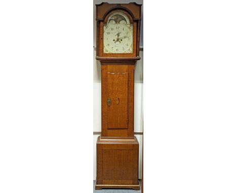 An early 19th century longcase clock, the 12" painted dial signed "Jas. Webb, Frome", with moon-phase to the arch, 8-day stri