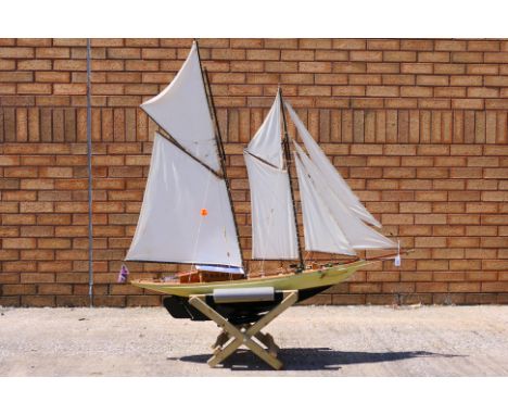 A radio controlled yacht 'Solitaire'. The yacht which is built to an extraordinarily high standard measures approximately 132