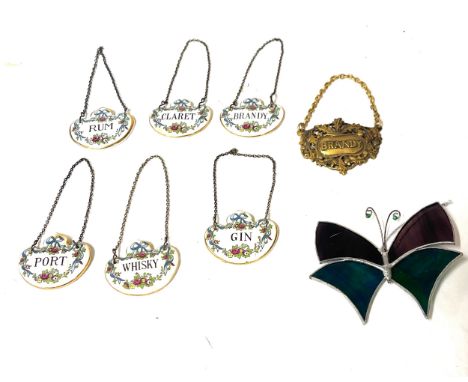 Selection of vintage Staffordshire and Coalport bottle labels 