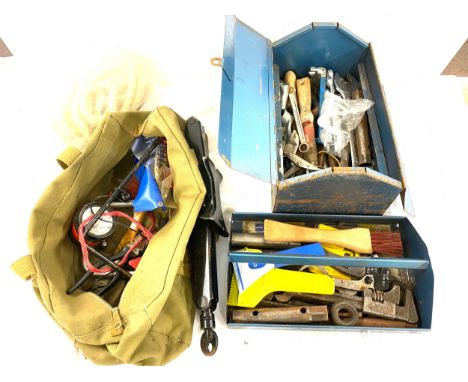 Selection of tools to include spanner, grips, car jacks etc 