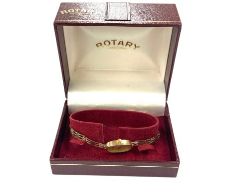 Boxed 9ct ladies rotary wristwatch, untested, total approximate weight 10g