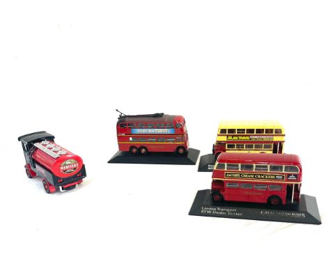 Tray of diecast double decker buses, includes Corgi 