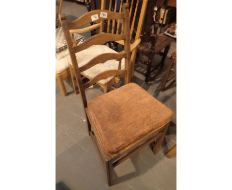Set of four Ercol ladderback chairs 