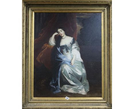 J. Gray, oil on canvas, Portrait of an 18th century lady, signed, 75 x 60cm
