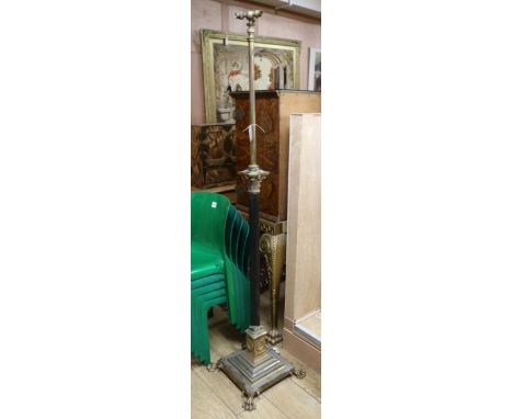 An Edwardian ormolu lamp standard H.190cm