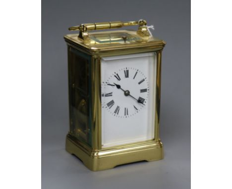 A brass cased carriage clock