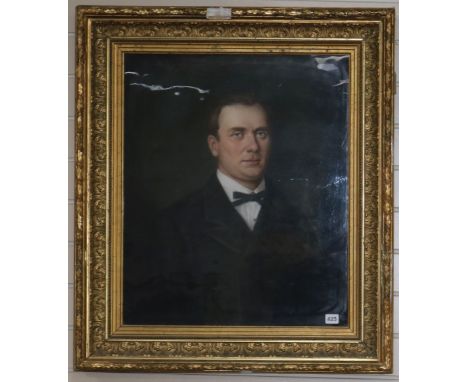 French School late 19th century, pastel on paper, Portrait of a gentleman, 64 x 53cm