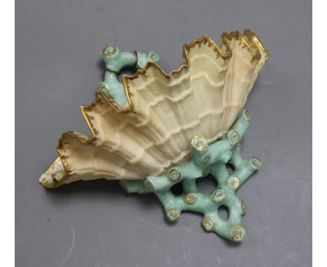 A Royal Worcester blue 'coral' and shell wall pocket