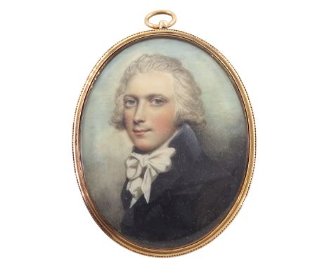 Andrew Plimer (British 1763-1837)Portrait miniature upon ivoryHead and shoulder portrait of Captain Frederick G Carmichael, 9