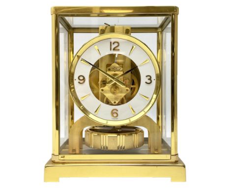 1970's circa gilt brass cased Jager- LeCoultre Atmos Clock, 15 jewelled unadjusted Swiss movement inscribed LeCoultre Atmos w