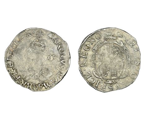 Charles I (1625-1649), Tower mint, Shilling, Gp E, type 3b, mm. crown (over bell), bust 2, plume over shield, mint-mark to ri