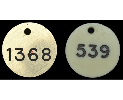 Gibraltar, Dog Tax discs (2), 1987, no. 539, 30mm; 1988, no. 1368, 30mm [2]. Apparently unused £10-£15  ---  Provenance: R. L