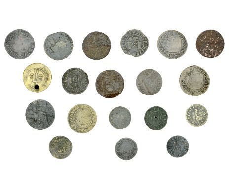17th Century Tokens, DEVON, Honiton, John Richards, Farthing, 1657, 0.60g/9h (dies not in N; BW. 188); DORSET, Dorchester, Si