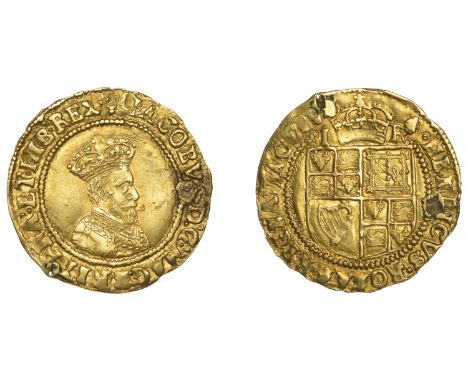 James I (1603-1625), Second coinage, Britain Crown, mm. grapes (over escallop on rev.[?]), first bust, 2.44g/5h (cf. SCBI Sch