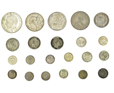 Denmark, Christian VIII, 4 Skilling, 1842vs (KM. 721.2); Frederik VII, 16 Skilling, 1856vs (KM. 765); Christian IX, 4 Skillin