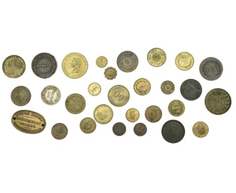 Miscellaneous Tokens and Checks, Co DURHAM, Hunwick, Hunwick National School, iron bracteate, 25mm (Gardiner p.26); LONDON, I