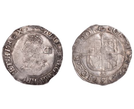 Charles I (1625-1649), Tower mint, Shilling, Gp F, type 4.1 var, mm. triangle (over anchor, flukes to right on obv., over anc