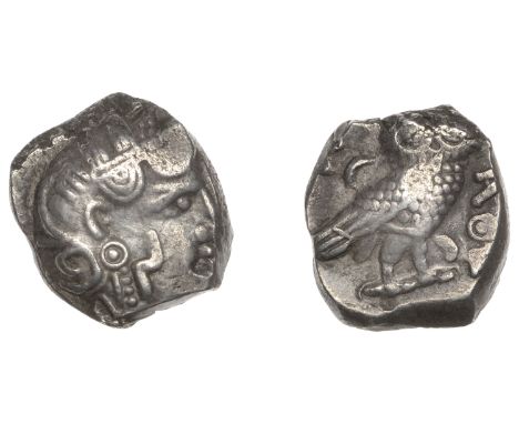 Greek Coinages, SOUTHERN ARABIA, Saba, Unit (or Siglos), early 3rd cent. BC, imitating the pi-style coinage of Athens, helmet