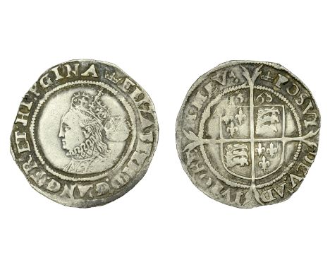 Elizabeth I (1558-1603), Third issue, Sixpence, 1568, mm. coronet, bust 4B, reads rgina, 3.02g/11h (N 1997; S 2562). Nearly v