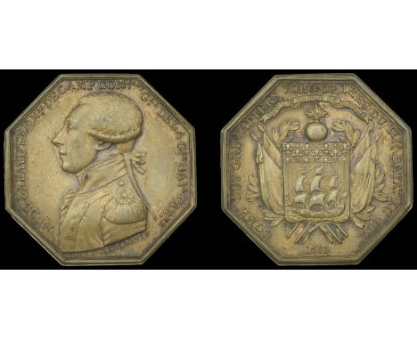 FRANCE, Homage of the National Guard, Paris, 1789, an octagonal restrike copper medal by R. Dumarest, uniformed bust of Gener