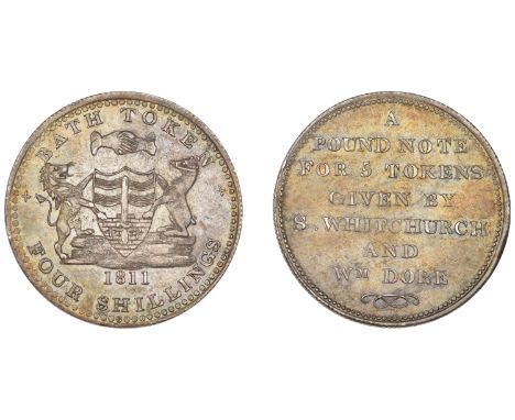 Somerset, Bath, Samuel Whitchurch and William Dore, Four Shillings, 1811, arms and supporters, rev. legend, edge grained, 15.