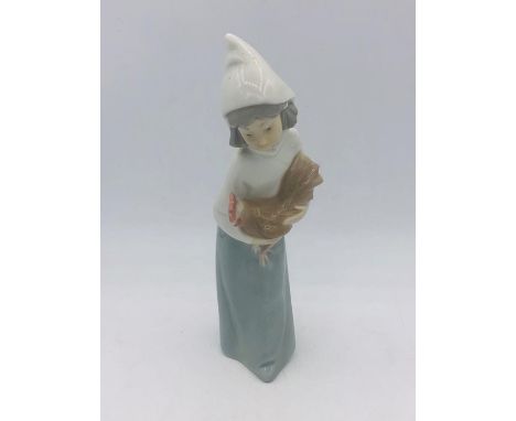 Lladro figure of a girl holding a cockerel 