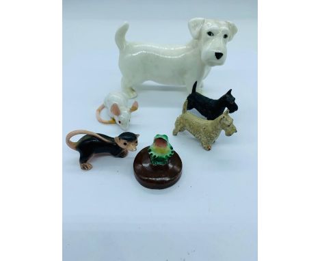 A Small selection of china animals to include midwinter Terrier 