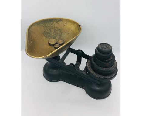 A Vintage grocery shop scales and weights 