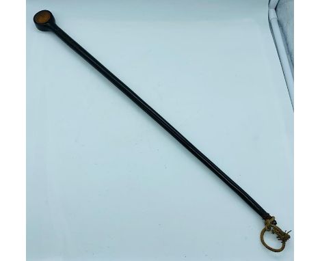  An Ebony cane or riding whip inscribed Dr W. Lee Spink, St Helena 1909 