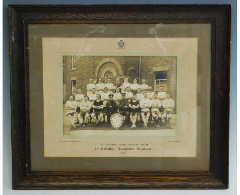 An early 20th century photographic print, "B" Company, Cross Country Team, 1st Battalion Hampshire Regiment, 1912., Gale &amp