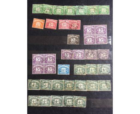 GB: STOCKBOOK WITH FOUR KINGS MAINLY USED, EDWARDS WITH A RANGE OF SHADES AND PRINTINGS, VALUES TO 10/- (2), SEAHORSES WITH D