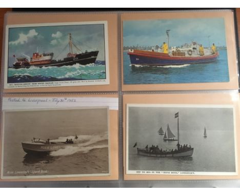 SUFFOLK: ALBUM WITH A COLLECTION OF LOWESTOFT HARBOUR, RIVER, DOCKS, NAVAL VESSELS, PLEASURE CRAFT, YACHT BASIN, VARIOUS SHIP