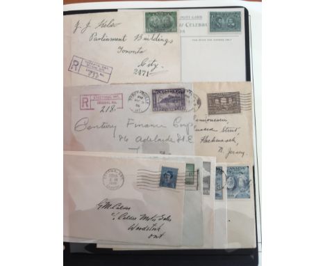 CANADA: 1908-53 COVERS AND CARDS IN TWO LINDNER ALBUMS, PHILATELIC AND COMMERCIAL WITH STATIONERY, REGISTERED, CENSORED, SPEC