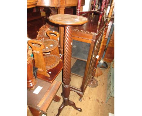 Mahogany bedpost torchere with tripod base