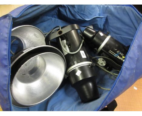 Two GE-light 26416 Xenon design stage lights with shades