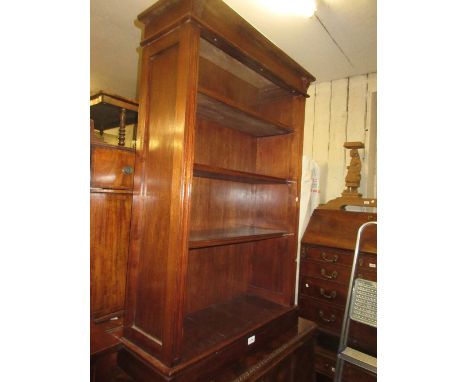 20th Century mahogany four shelf open bookcase on plinth base