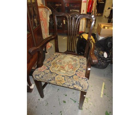 Set of eight (six plus two) early 20th Century mahogany dining chairs in Chippendale style, the pierced splat backs above ove