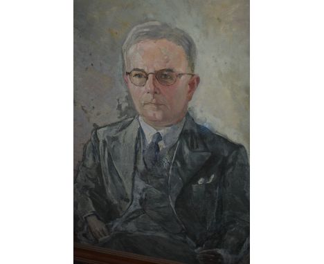 Large 20th Century oil on canvas, half length portrait of Stanley William Nelson, monogrammed J.D.A.P., dated 1942, in a moul