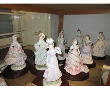Collection of ten various Royal Worcester porcelain figures of ladies