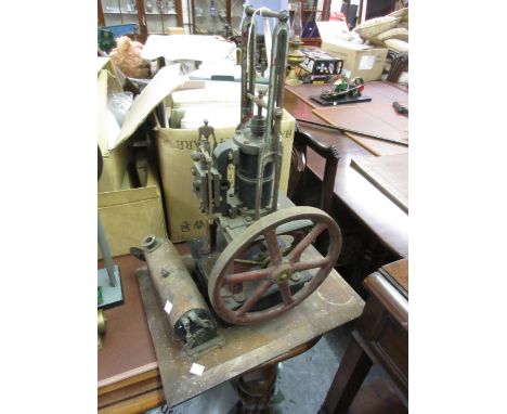Large vertical stationary engine together with a steam boiler (for restoration)