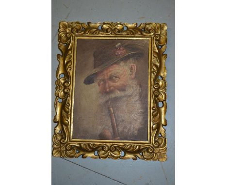 G. Weiler, signed oil on canvas, portrait of a continental gentleman, carved giltwood frame, 9ins x 6.5ins