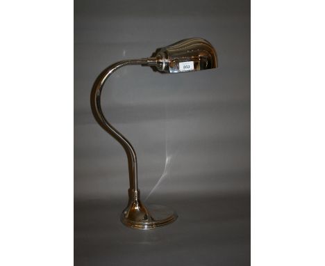 Nickel plated desk lamp with shell form shade