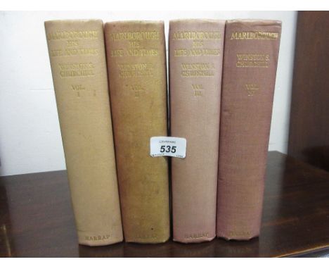 Four volumes, ' Marlborough, His Life and Times ' by Winston S. Churchill, published by George G. Harrap, London, 1933, all F