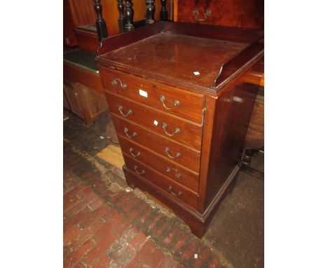 Edwardian mahogany safe cabinet with a single door simulated as five drawers on bracket feet