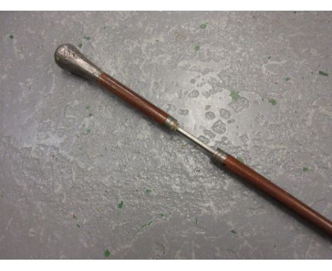 Late 19th / early 20th Century Continental metal and paste mounted sword stick