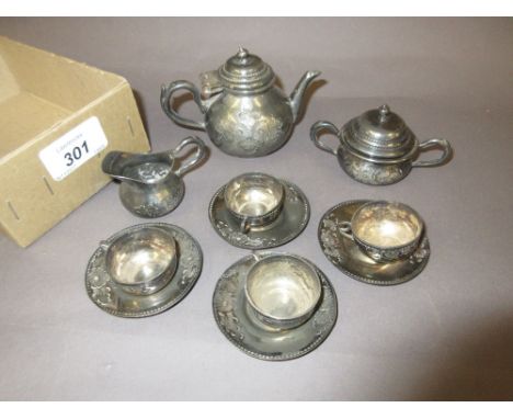 19th Century dolls silver plated tea service 